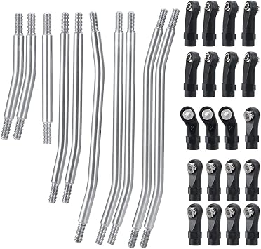 RCLIONS Stainless Steel Link Rod Linkage 324mm Wheelbase for TRX4 1/10 Crawler Car Upgrade Parts