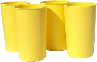 Tupperware Vintage 6 oz Small Stacking Tumblers Set of 4 Sunshine Yellow