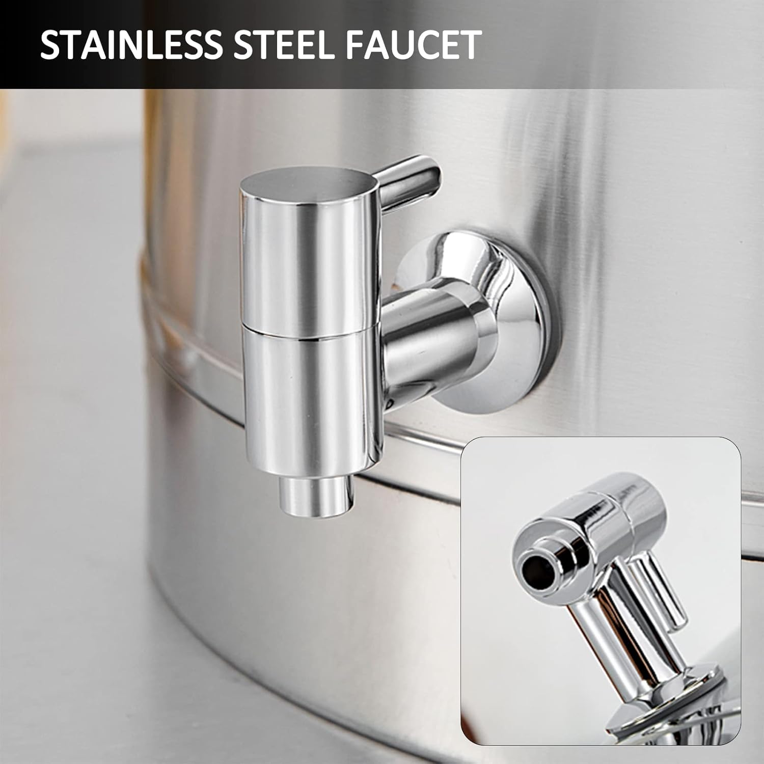 Heavy Duty Milk Storage Transport Can - 304 Stainless Steel Milk Bucket with Silicone Sealed Lid and Spigot for Liquid Storage Container,48L 35 * 54cm (76l 40 * 64cm)