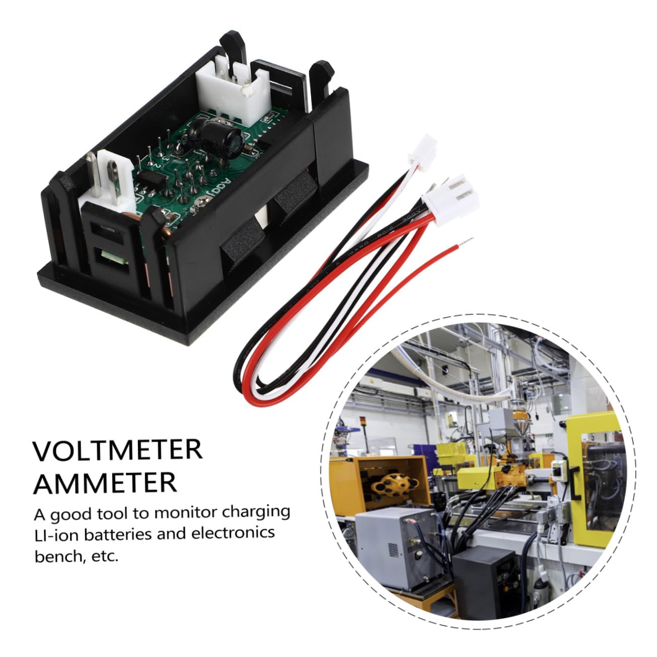 5pcs Digital Voltmeter Ammeter Car Battery Voltage Tester Voltmeter Gauge Dual Display for Automotive