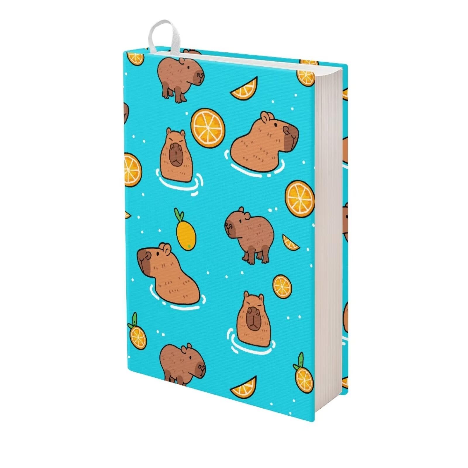 Couverture de livre capybara lavable tissu extensible protège-livre rigide réutilisable