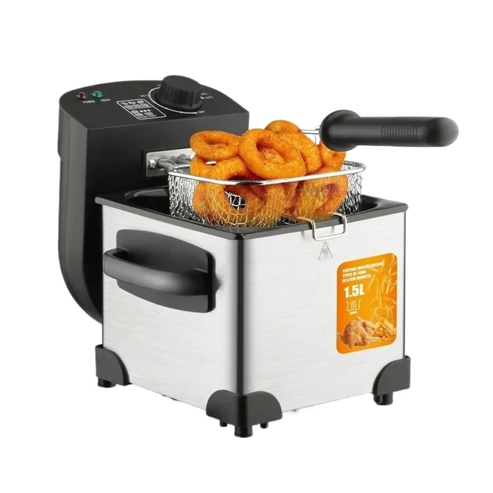Friggitrice Elettrica Domestica Da 1,5 Litri For Pollo Fritto Commerciale Sicurezza Facile Da Pulire