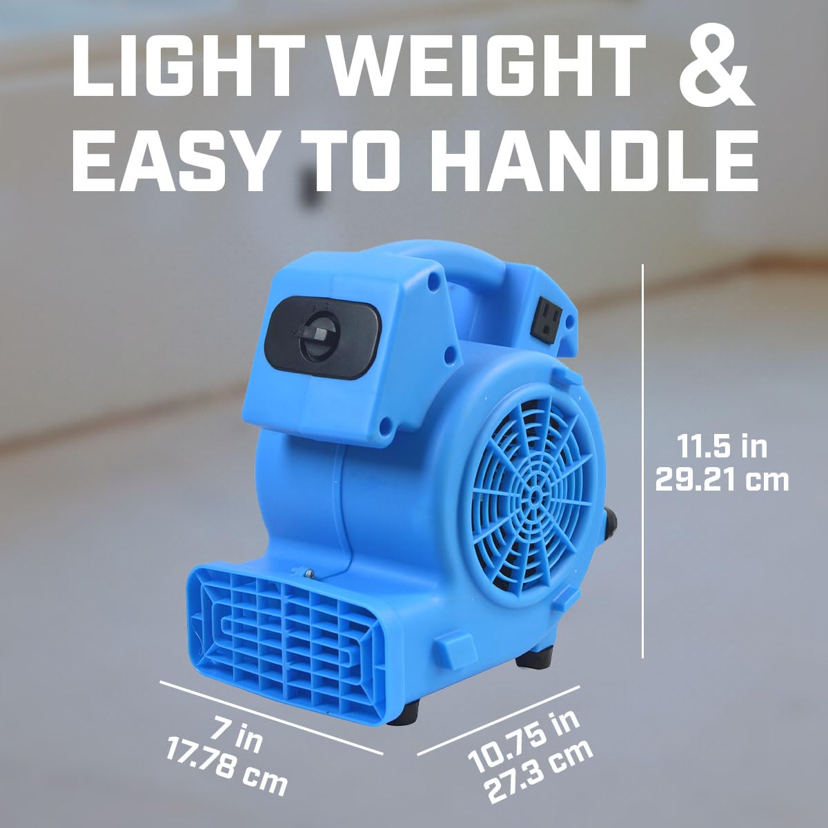 Wentylator podłogowy do suszarki dywanowej 1/8 HP 600 CFM o wysokiej wydajności do szybkiego suszenia