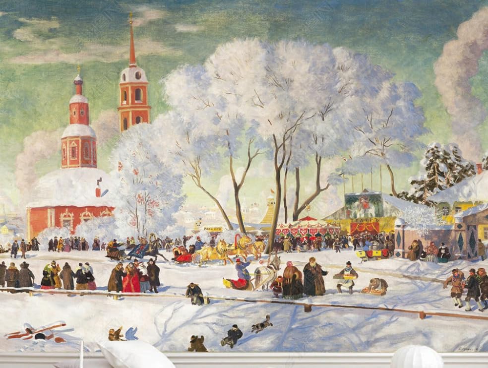 Papier peint intissé paysage de neige pour agrandir visuellement une pièce