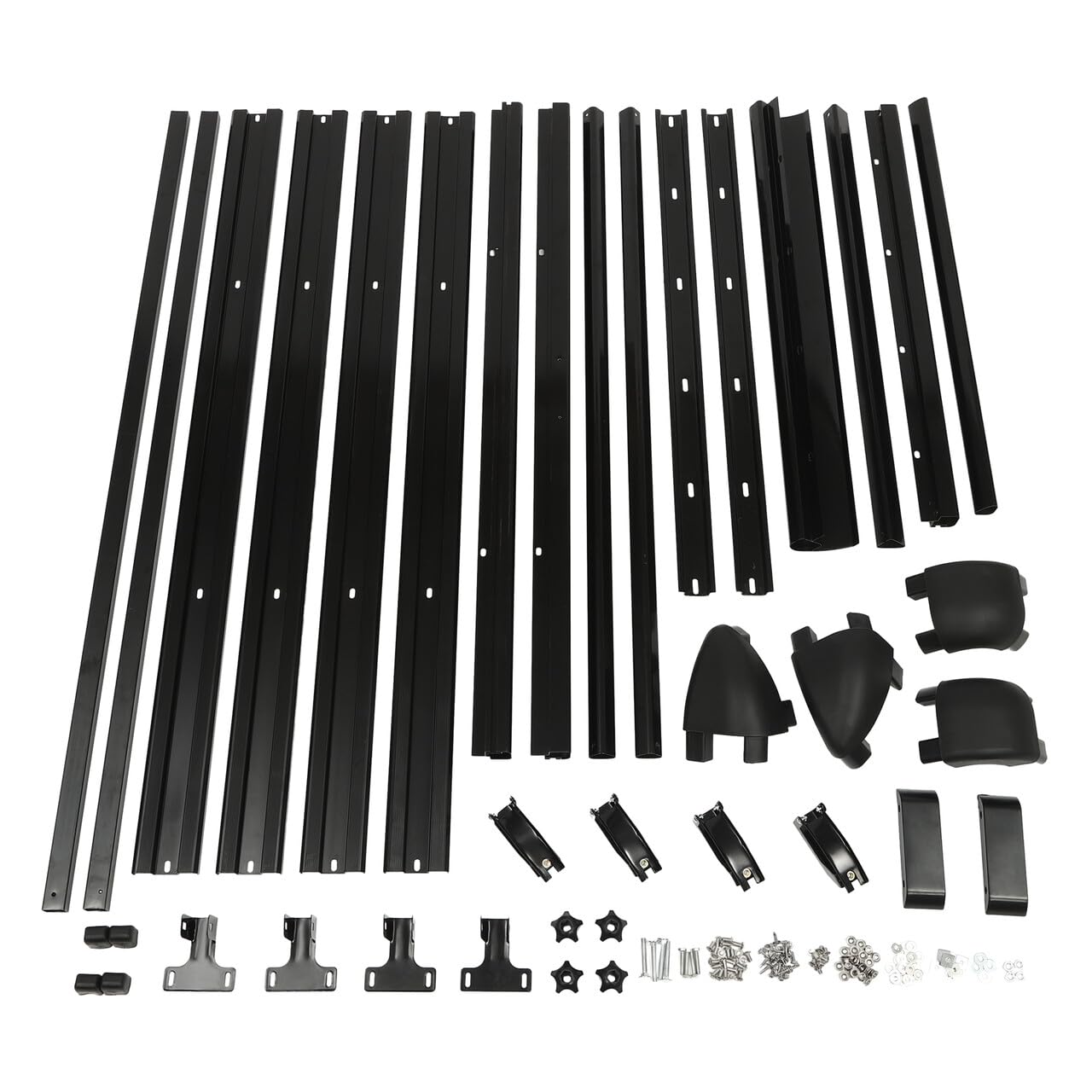 Barras de techo universales negras para coche, cesta de carga y portabicicletas, soporte de aluminio