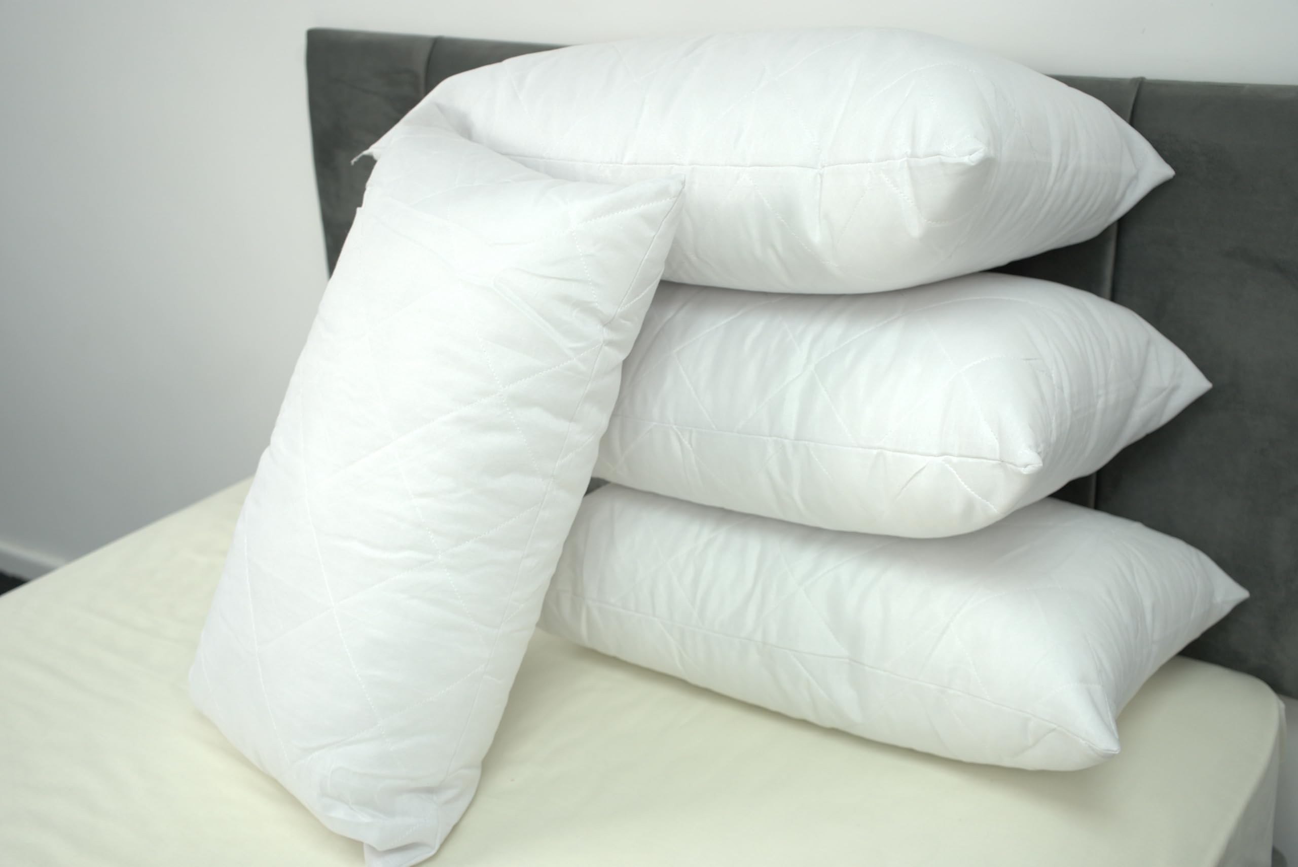 ARLINENS Pillows 6 Pack Hotel Quality Extra Soft Filling Hollow Fiber Filled Quilted Pillows-Bounce Back Bed Pillows- For Side, Stomach And Back Sleeper Anti Allergy Pillow Standard Size 74cm x 48cm