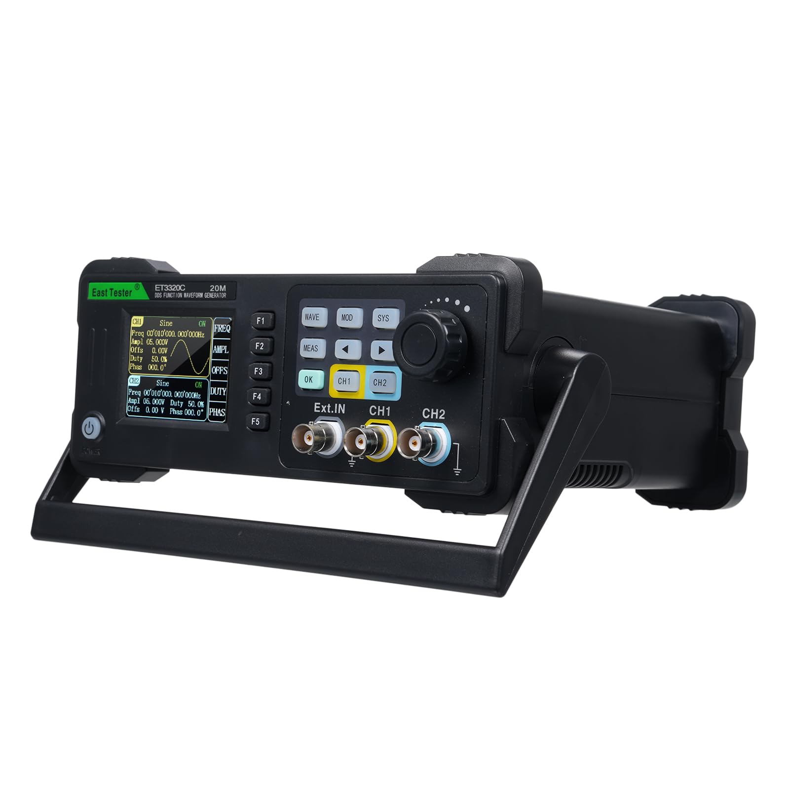 KKnoon Two-Channel Function/Arbitrary Waveform Generator 20MHz Frequency Meter ET3320C Pulse Signal Source 200MSa/s Sampling Rate