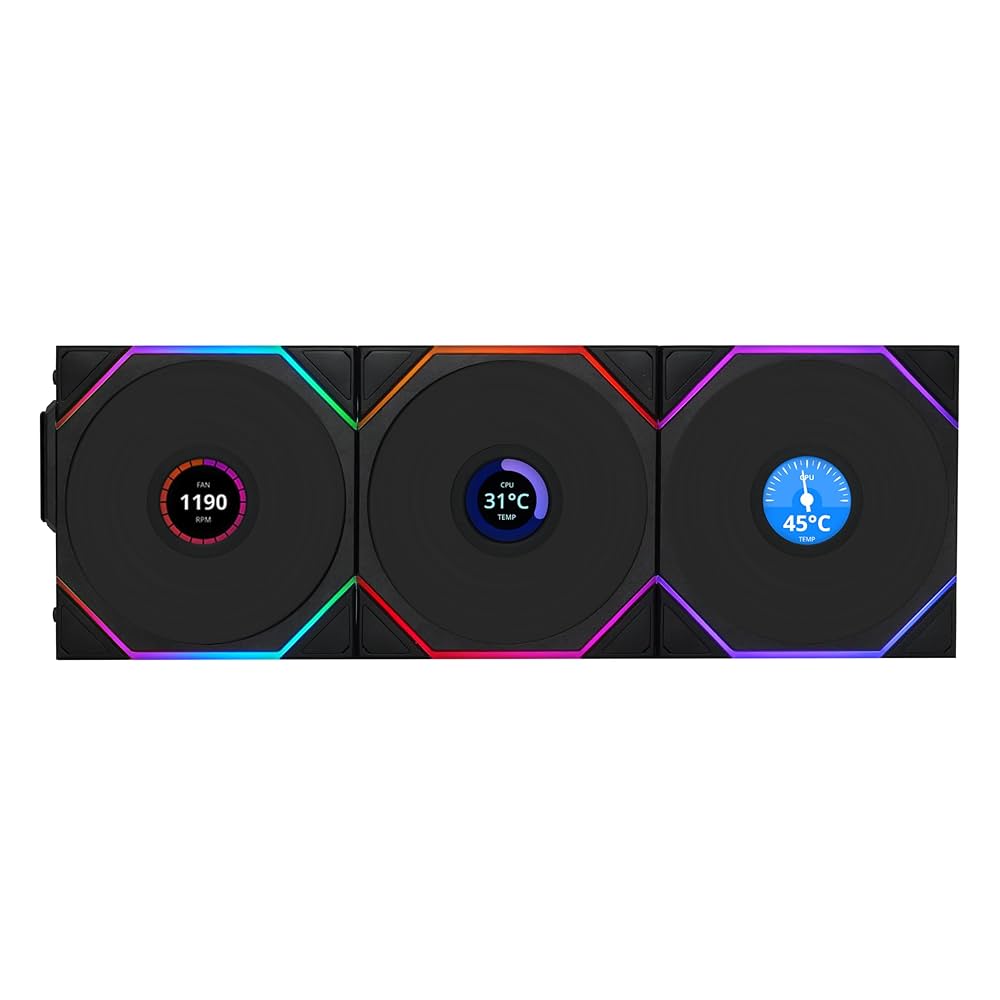 LIANLI UNI FAN TL LCD120 3個パック Amazon.com: Lian Li UNI Fan TL LCD Wireless 120-Triple Pack