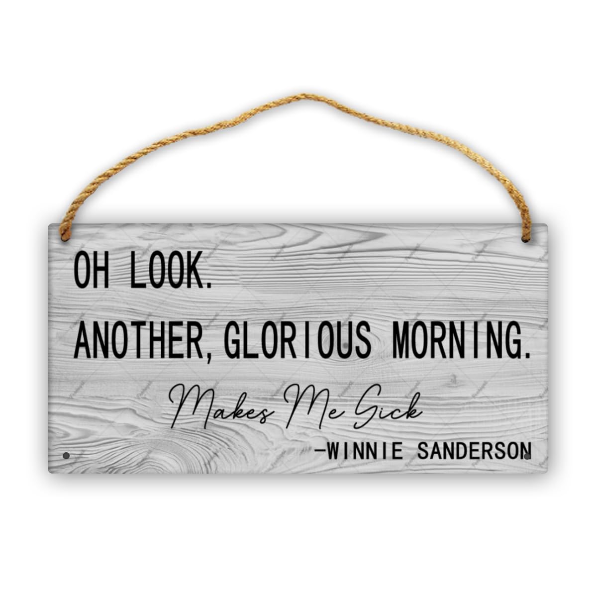 Feehiget White 1 Oh Look, Another Glorious Morning Makes Me Sick Front Door Decor 12×6 Inch Farmhouse Wood Wall Hanging Outdoor Home Porch Decorations For Housewarming Gift, All Seasons Holiday Gift