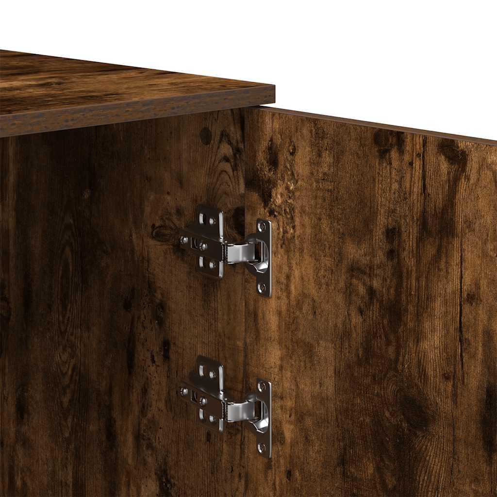 vidaXL Lagerschrank Räuchereiche 50x45x103,5 cm Holzwerkstoff, Schrank, Aktenschrank, Aufbewahrungsschrank, Büroschrank, Schrank für Schreibtisch