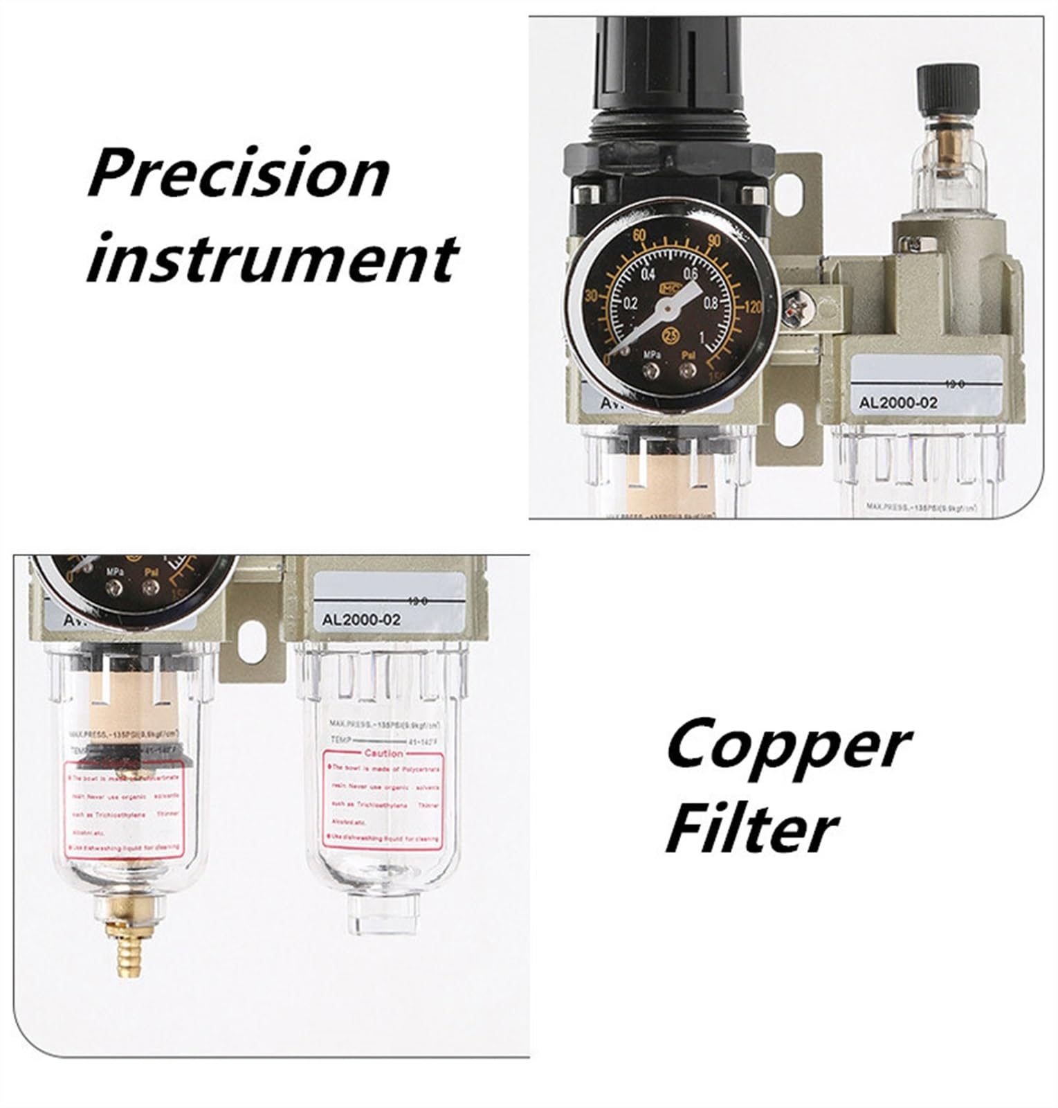 AC2010-020 - Filtro de aire comprimido para tratamiento de aire, regulador de presión, lubricador