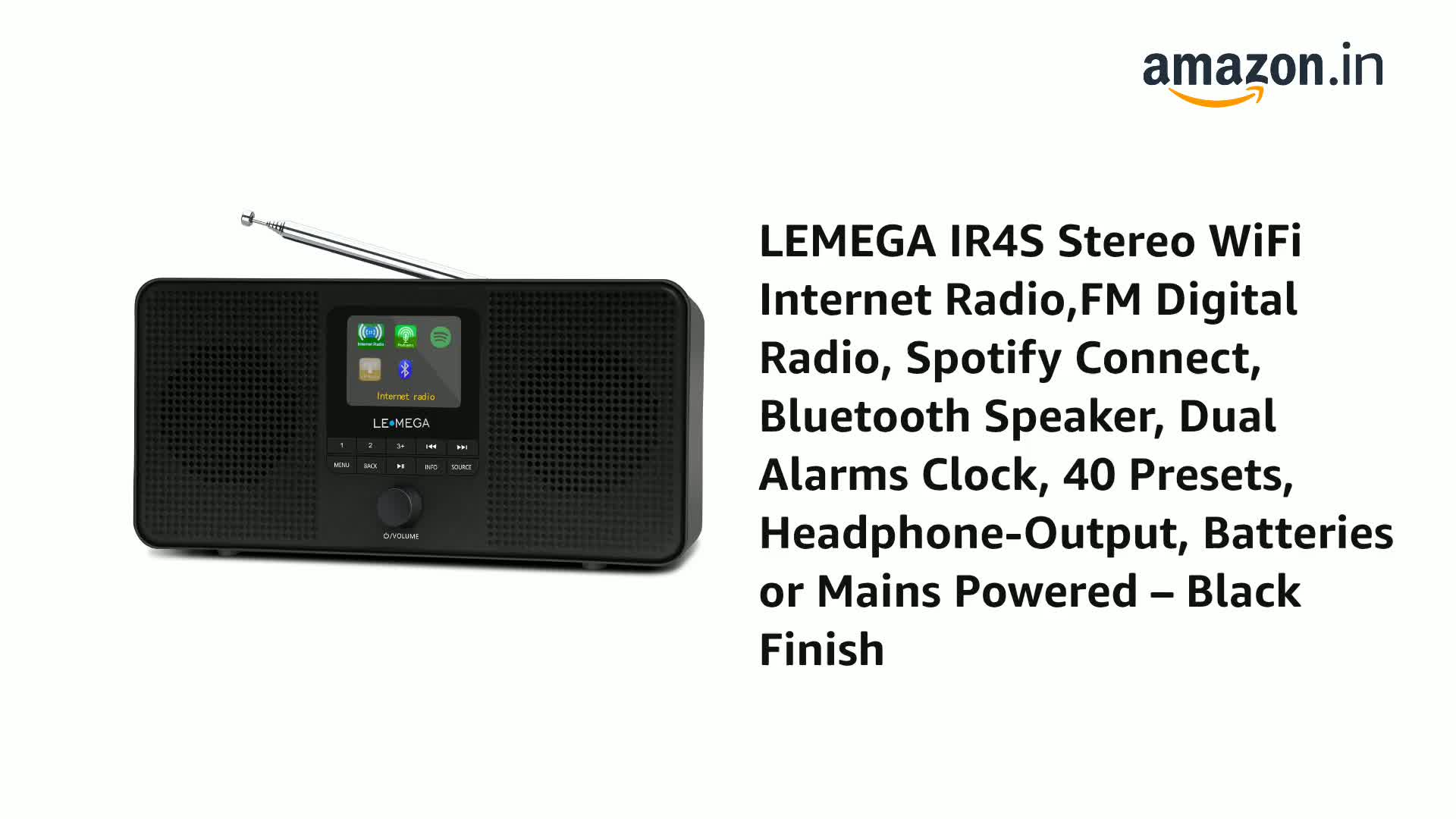 Radio Internet Lemega IR4S : WiFi, DAB+, Bluetooth, Spotify, Grise