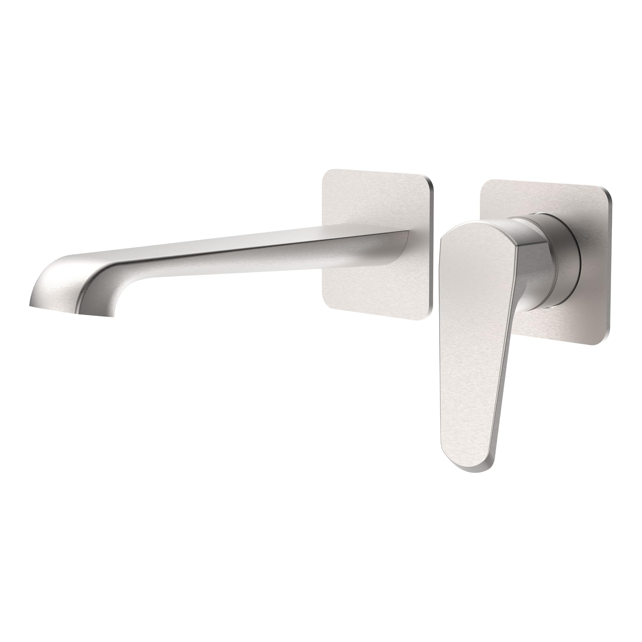 Lunaris Brushed Nickel Wall Mounted Basin Filler Mixer Tap Wall Mounted Designer