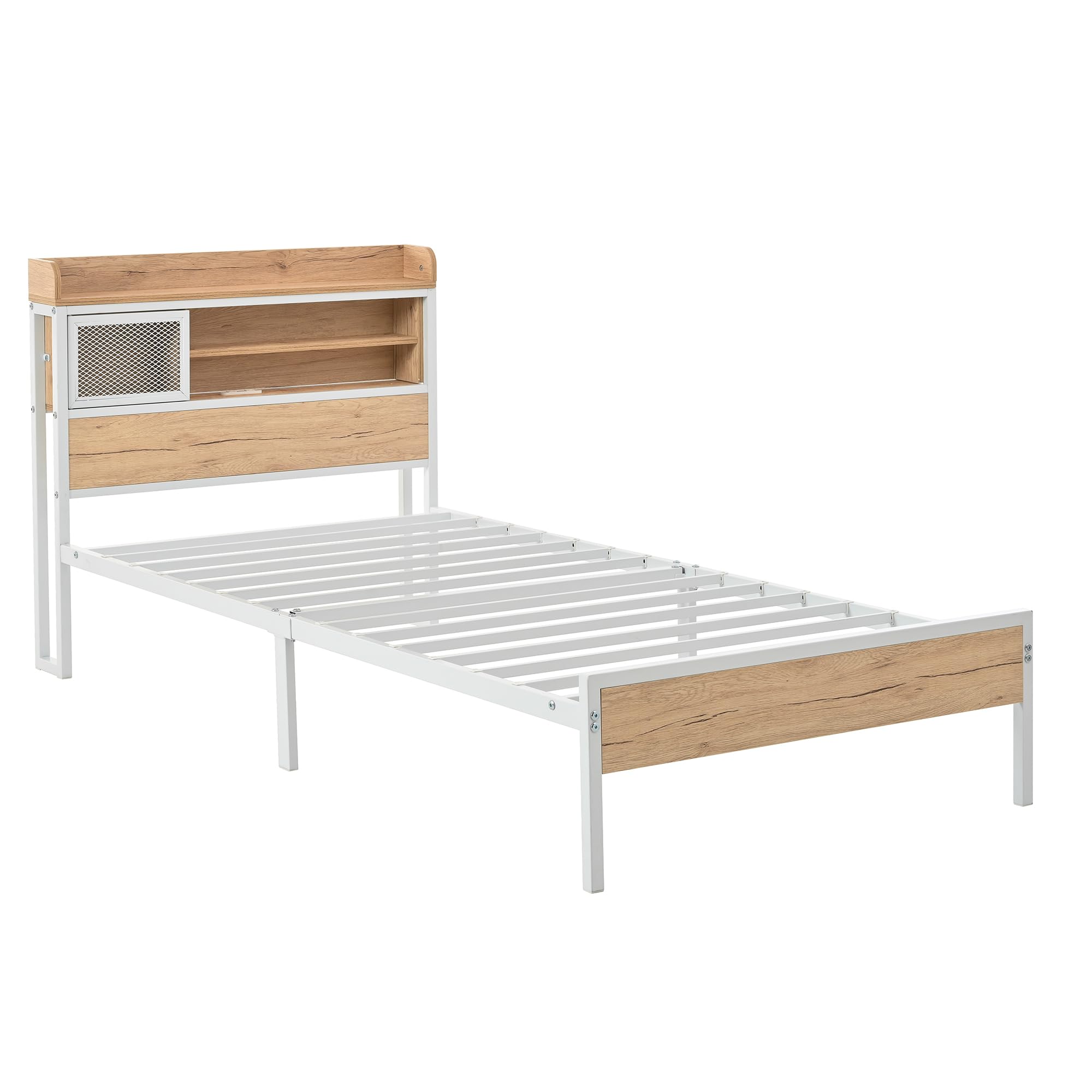 S ベッドフレーム シングル シングルベッド パイプベッド コンセント付き