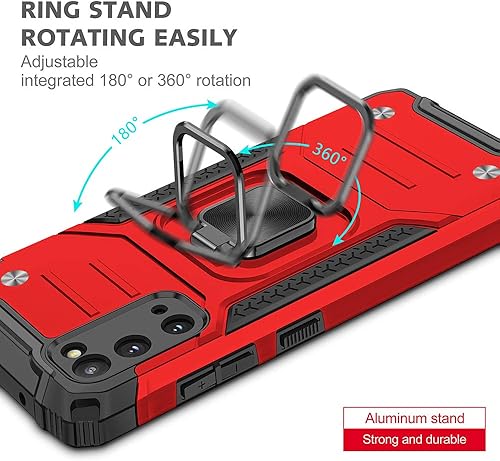 Miniatura 6 de Funda para Samsung S20 FE, Galaxy S20 FE 5G con protector de pantalla: grado militar giratorio de 360° con soporte giratorio a prueba de golpes
