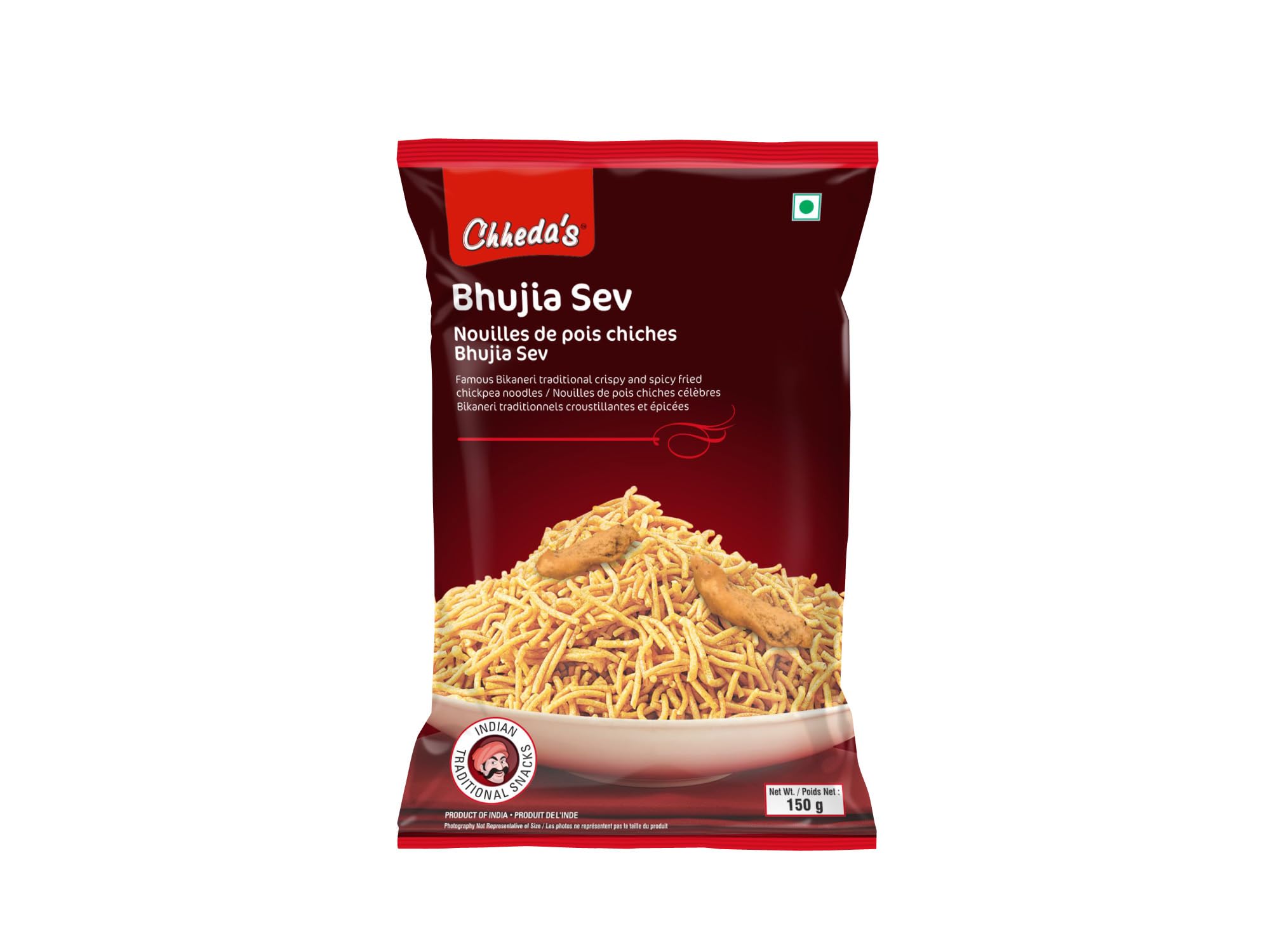 – Chheda's Snacks Bhujia Sev Namkeen 150 gm | Authentic Indian Namkeen | Traditional Indian Snacks.