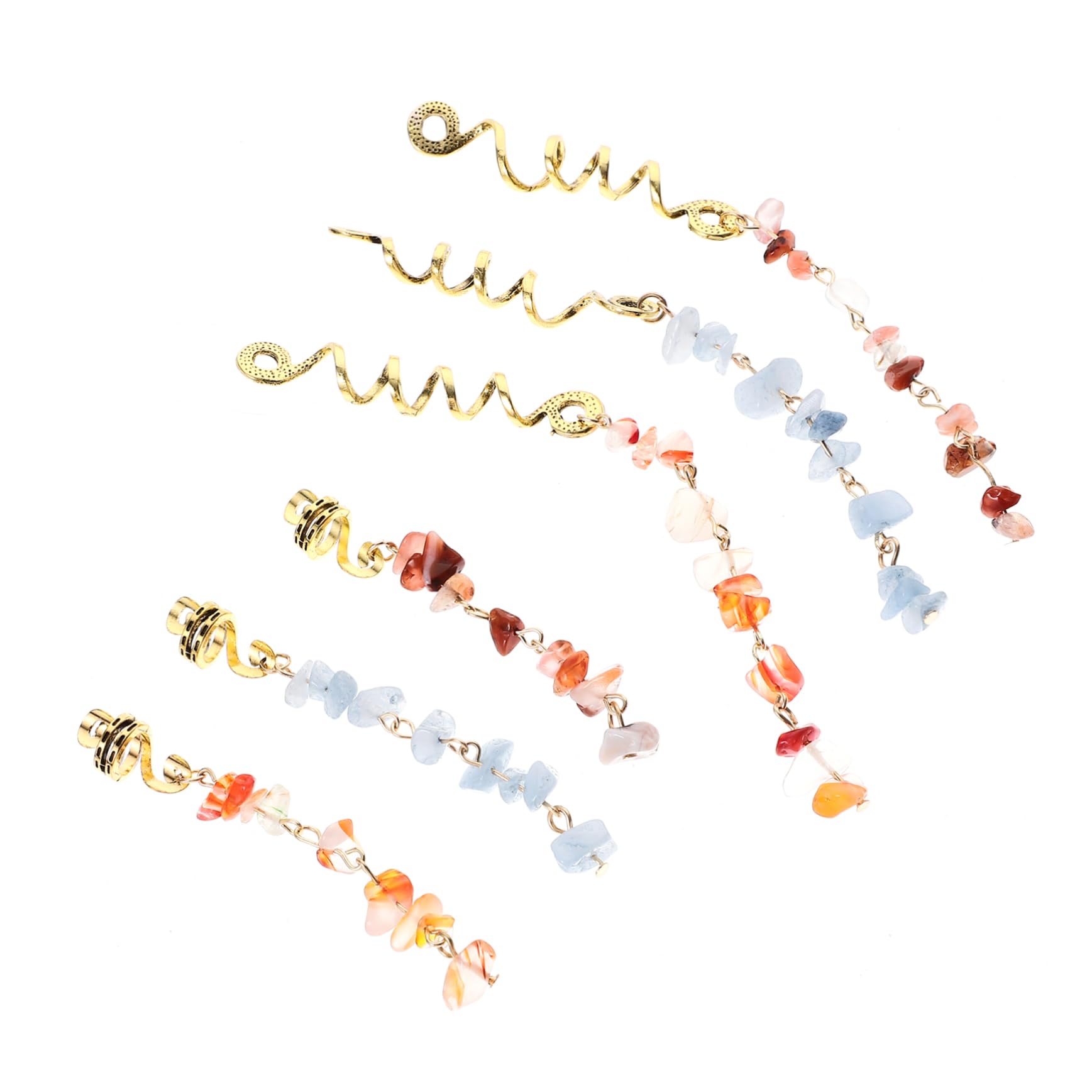 FRCOLOR Lot de pinces à cheveux, en épingle à cheveux, blanches, accessoires tressés, bijoux en spirale, pendentif, anneau de cheveux, corde à cheveux, outil en pierre naturelle
