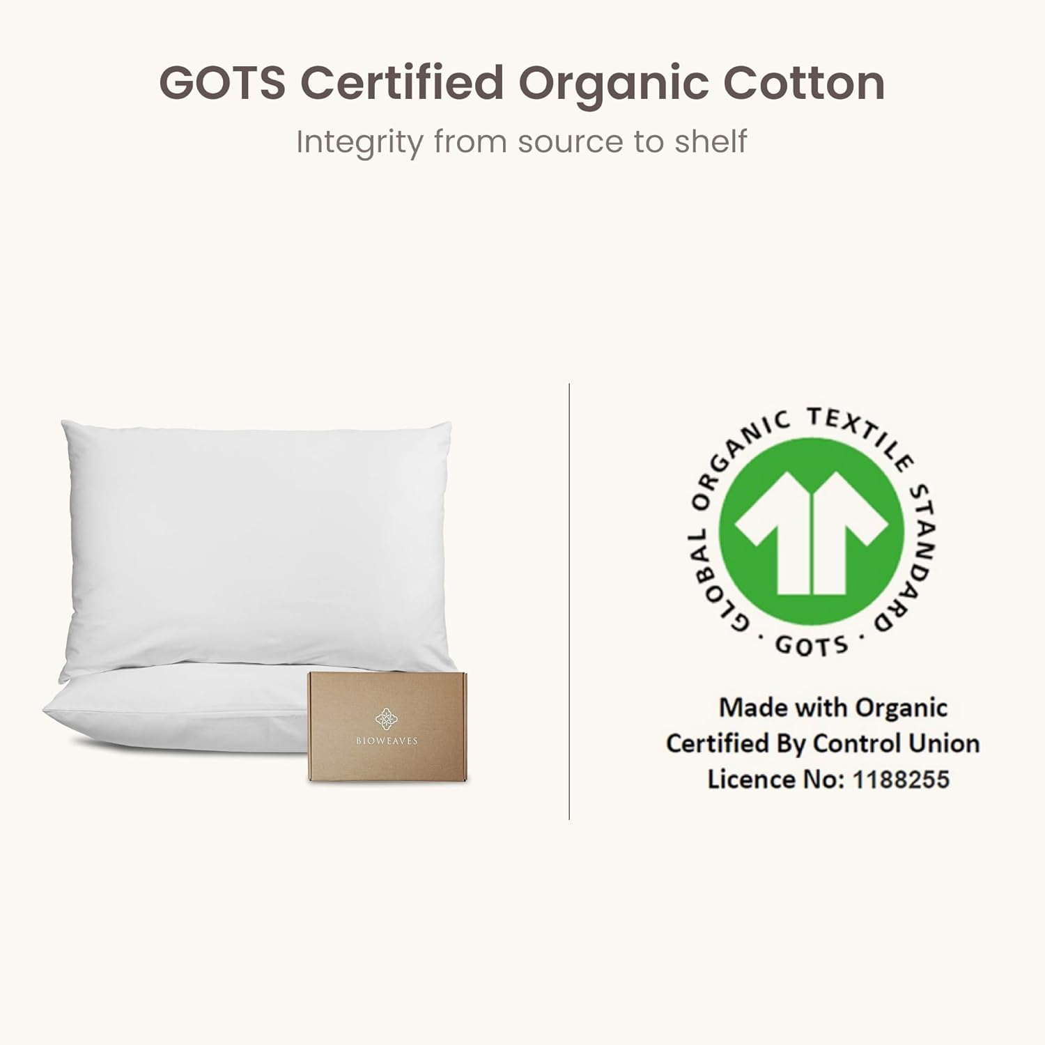 Bioweaves Organic Cotton Jersey Knit Waterproof Pillow Protector Covers with Zipper Closure – GOTS Certified Soft & Quite Pillow Encasement – King Size, 20 x 36 inches, Set of 4