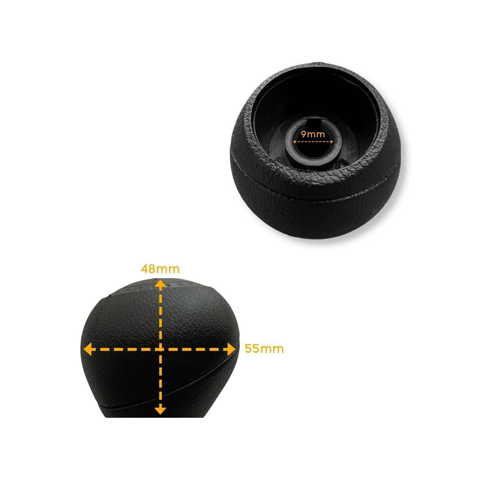 Pomello Cambio 5 Marce Nero Per Fiat Punto 188 (1999-2012), Retromarcia Destra, In ABS