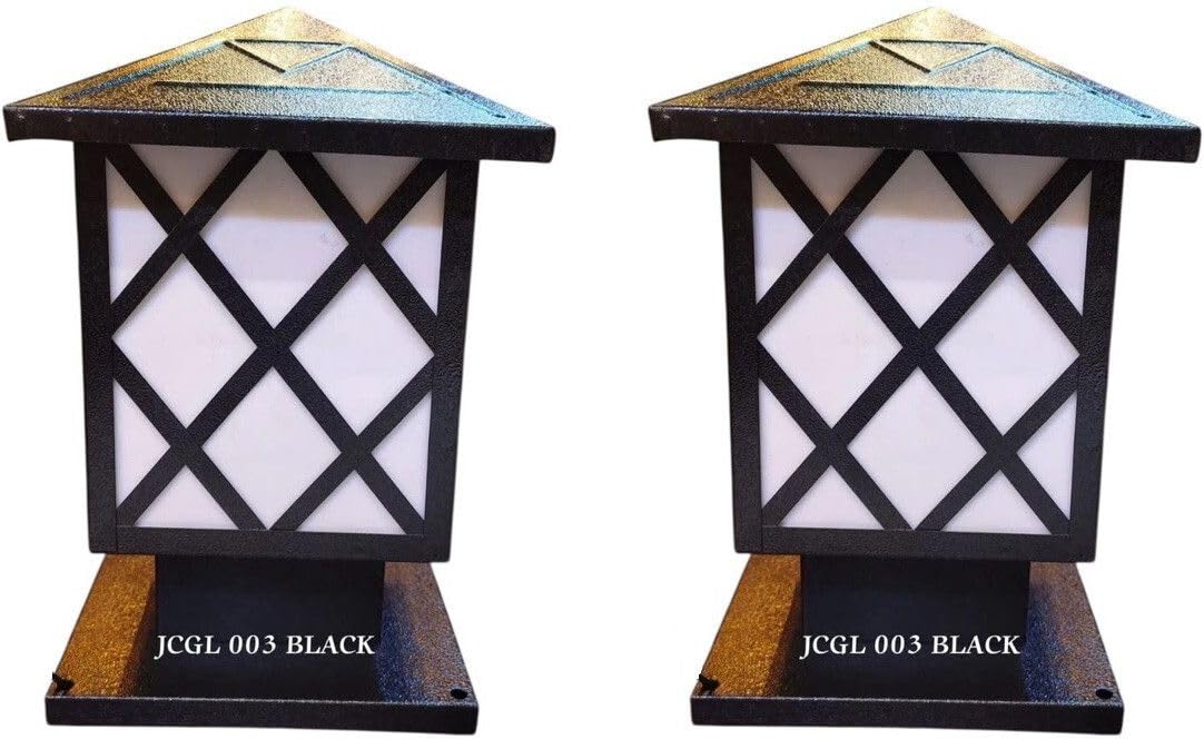 Areezo Waterproof Black Outdoor Gate Light for Pillar and Boundary Wall – Black Finish (Bulbnot Incl.) (2 Piece)-image-33