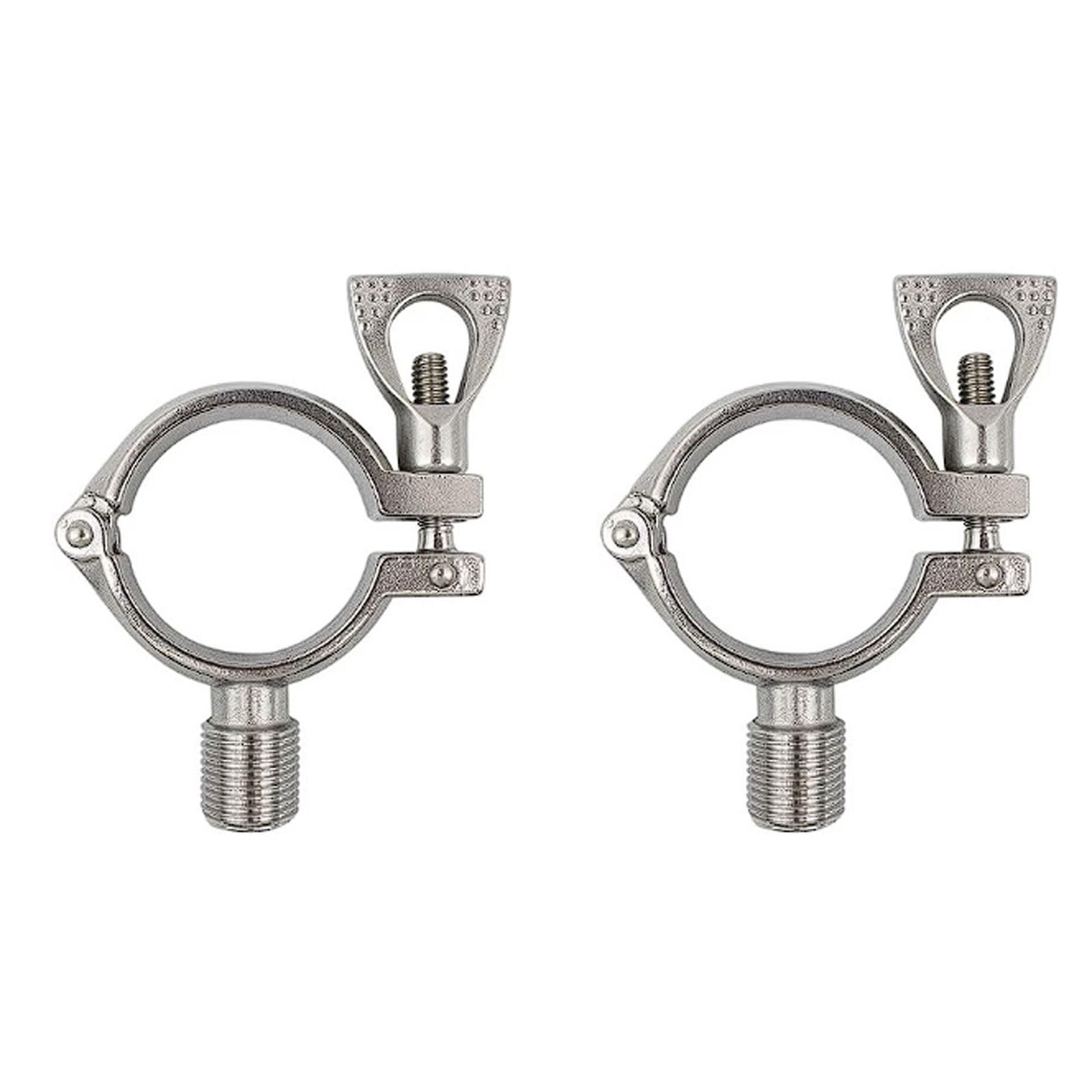 Supporto per tubi acqua in acciaio inox 304 pressofuso di precisione, 2 pezzi di fascetta a montaggio rapido, gancio di fissaggio, filettatura esterna 1/2" Fibbia di fissaggio(Ø76)