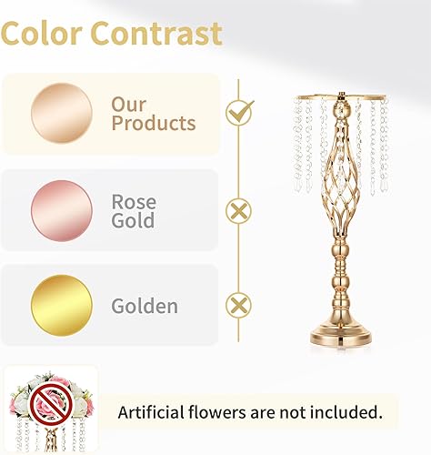 Miniatura 4 de NUPTIO Juego de 10 jarrones de boda y 10 flores artificiales para centros de mesa de boda