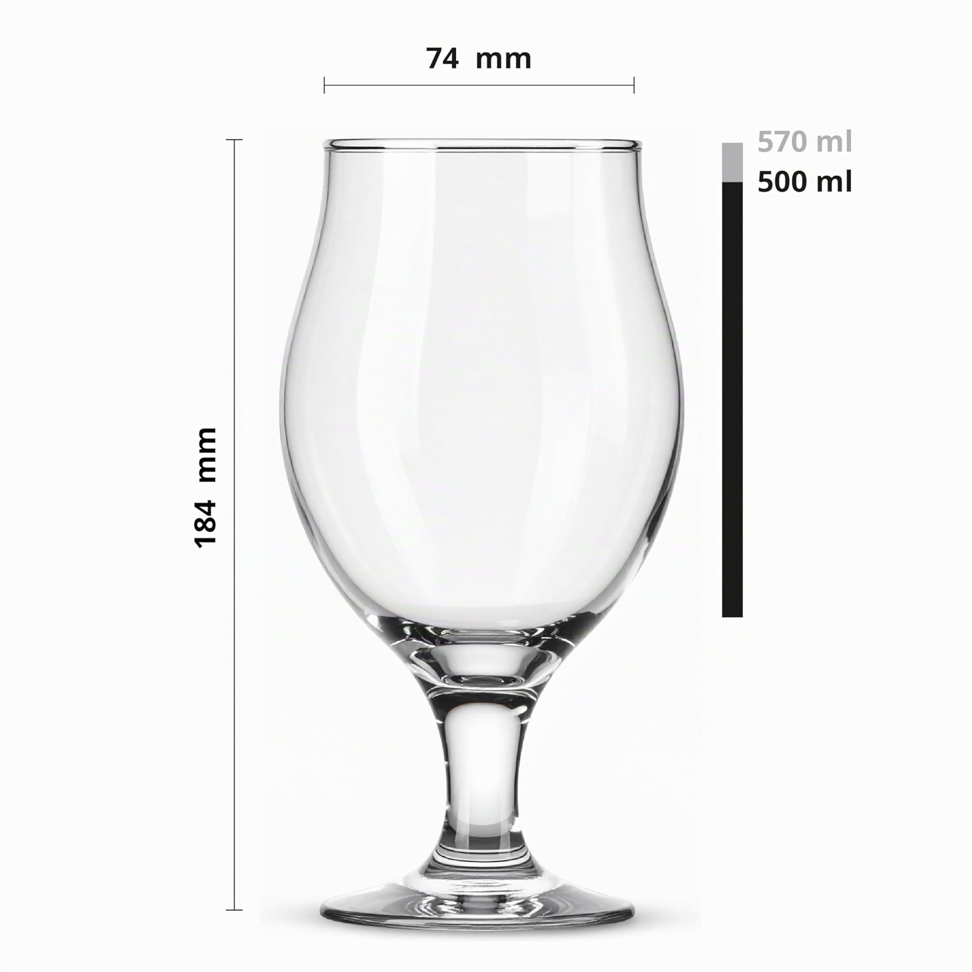 Glasmark Set di bicchieri da birra da 0,5 litri, cocktail lavabili in lavastoviglie, 6 x 500 ml