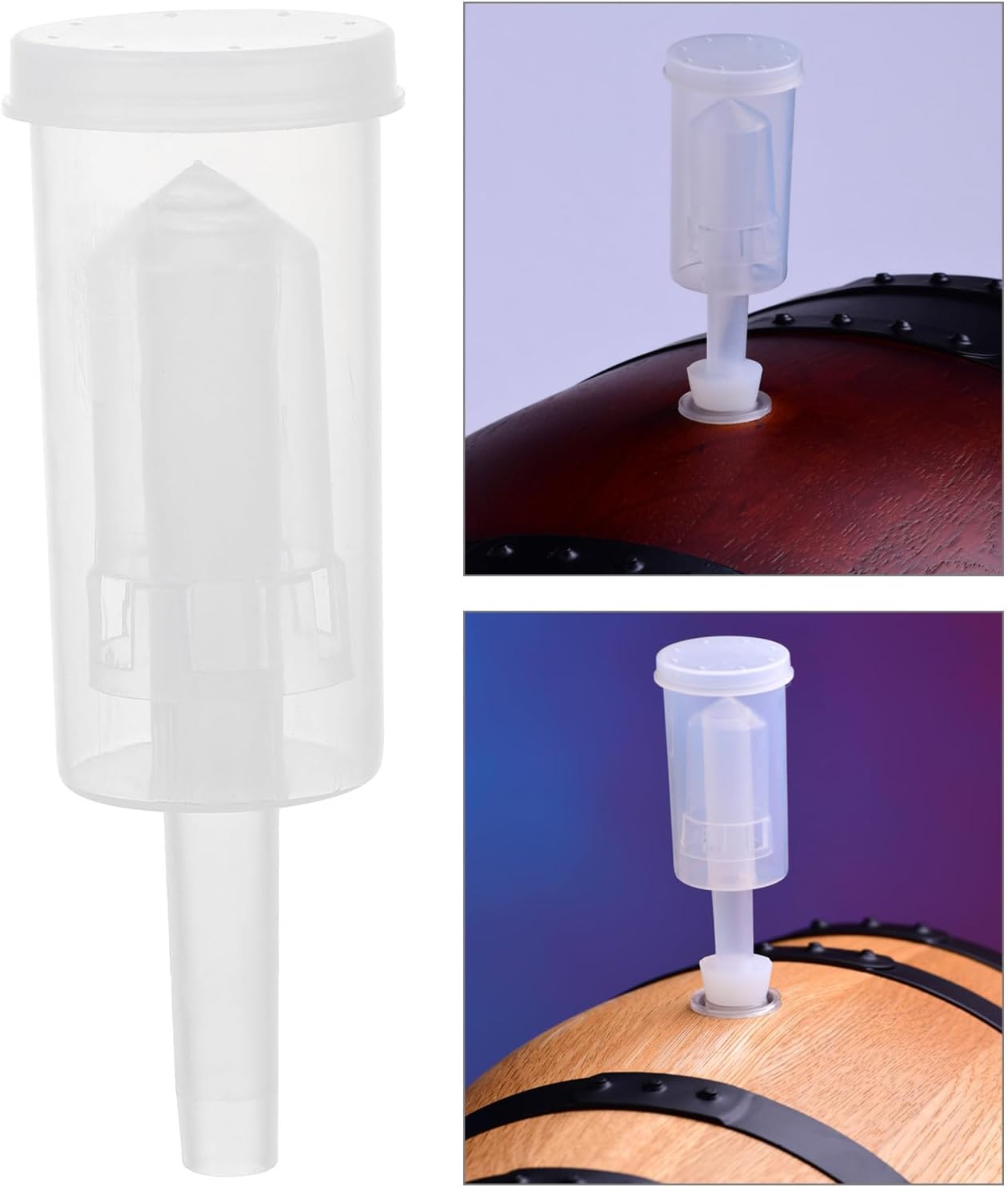 Generic 2pcs Plastic Three-piece Airlocks for Beer and Wine Brewing, Lightweight and Easy to Maintain Check Valves, Suitable for Personal and Professional Use