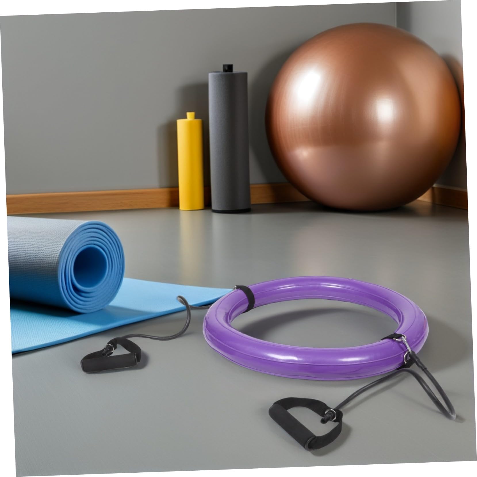 BESTonZON Base per Palla Yoga 60cm in PVC, Supporto Stabile Antiscivolo | Maniglia, Design Rinforzato Anti-scoppio, Tonalità Porpora, per Pratica Domestica e Home Gym