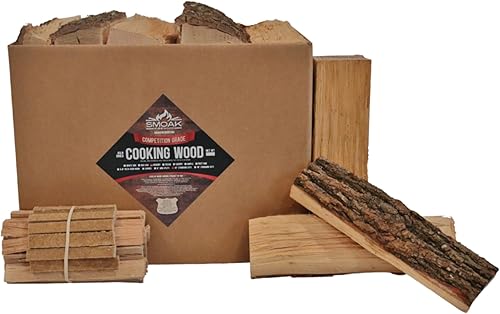 Miniatura 2 de Smoak Firewood Troncos de madera y leña prémium de 12 pulgadas de longitud, utilizados para parrillas, ahumadores, hornos de pizza, fogatas o