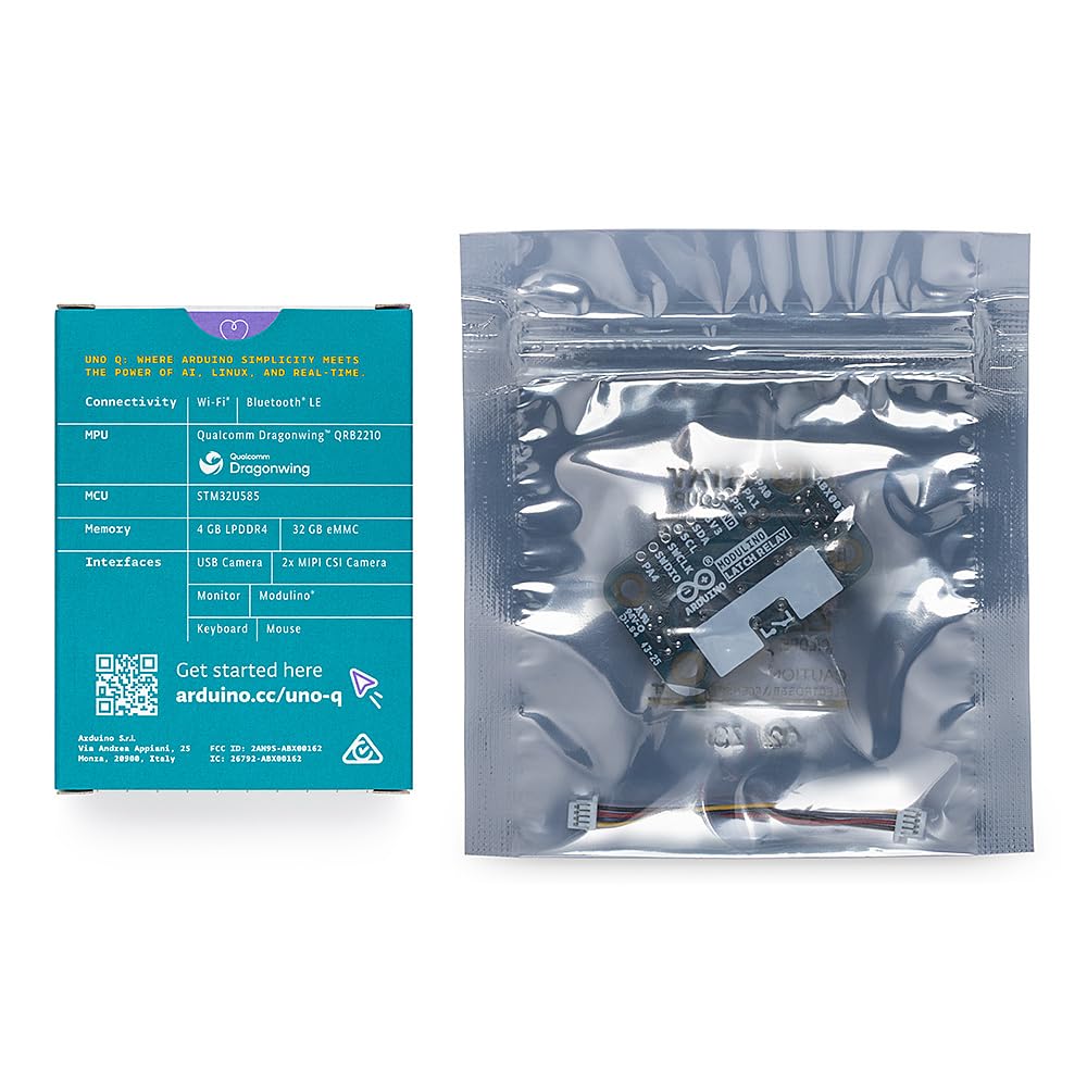 Arduino® UNO™ Q 4GB Modulino® Latch Relay Bundle: Controllo Industriale Sicuro
