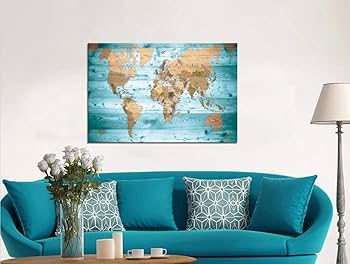 Amazon.co.jp: リビングルーム用世界地図ウォールアート