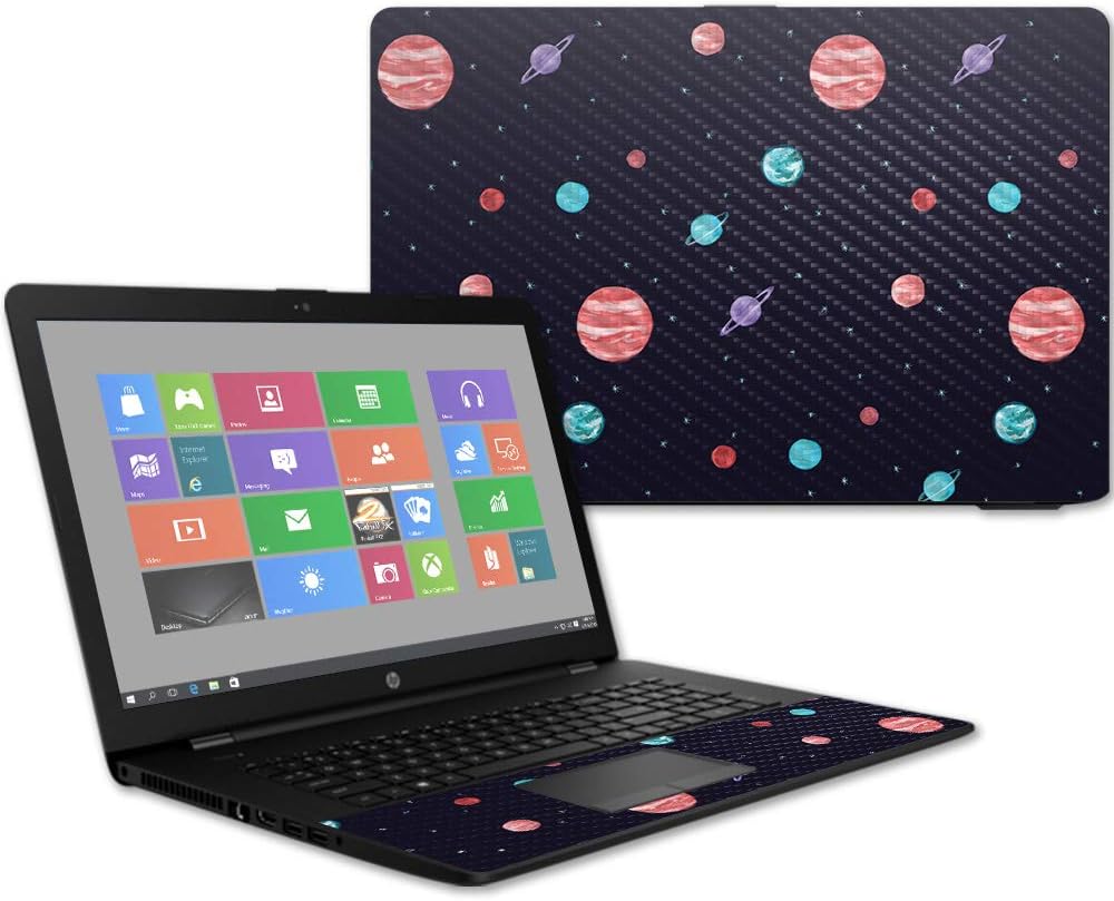 MightySkins Carbon Fiber Skin for HP 17T Laptop 17.3" (2017) - Bright Night Sky | Protective, Durable Textured Carbon Fiber Finish | Easy to Apply, Remove, and Change Styles | Made in The USA