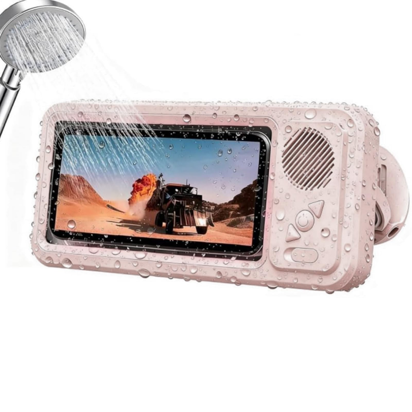 Bathroom Phone Holder - Waterproof 360 Rotating Stand with Speaker, Moisture Protection Design Shower Phone Case Mount | Mirror Wall Car Dashboard Vent Mobile Windshield Holder Accessory For