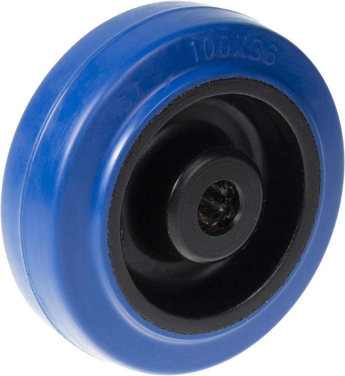 Lot de 2 roues de 125 mm en caoutchouc bleu avec centre en nylon - Capacité de 400 kg