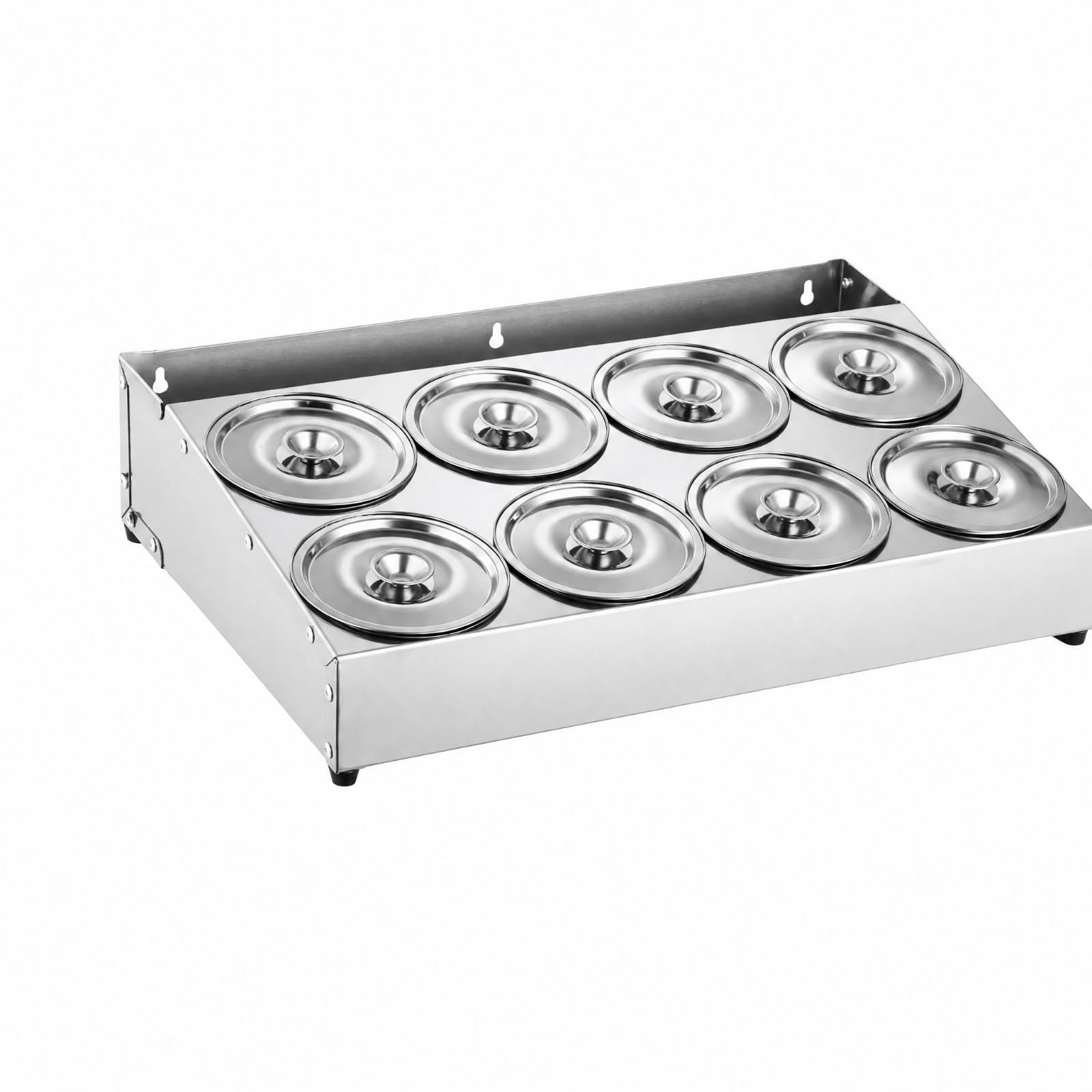 LOVIVER Rack à Condimen En Acier Inoxydable Mural Support à Asisonnemen Po Amovibles Anti- Organiteur D'asisonnement Cuisine, 8 Compartiments