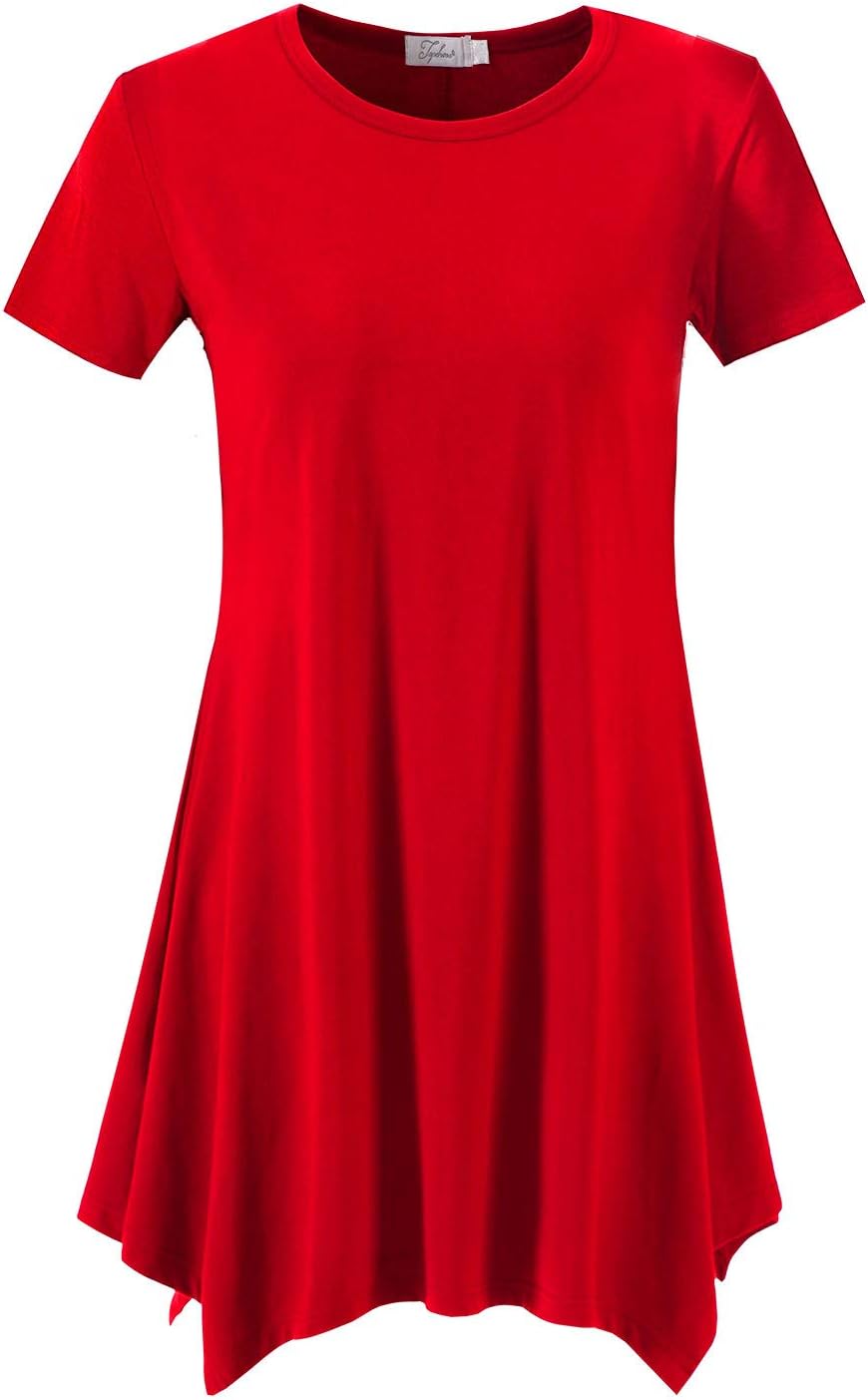 Topdress Women's Loose Fit Swing Shirt Casual Tunic Top for Leggings