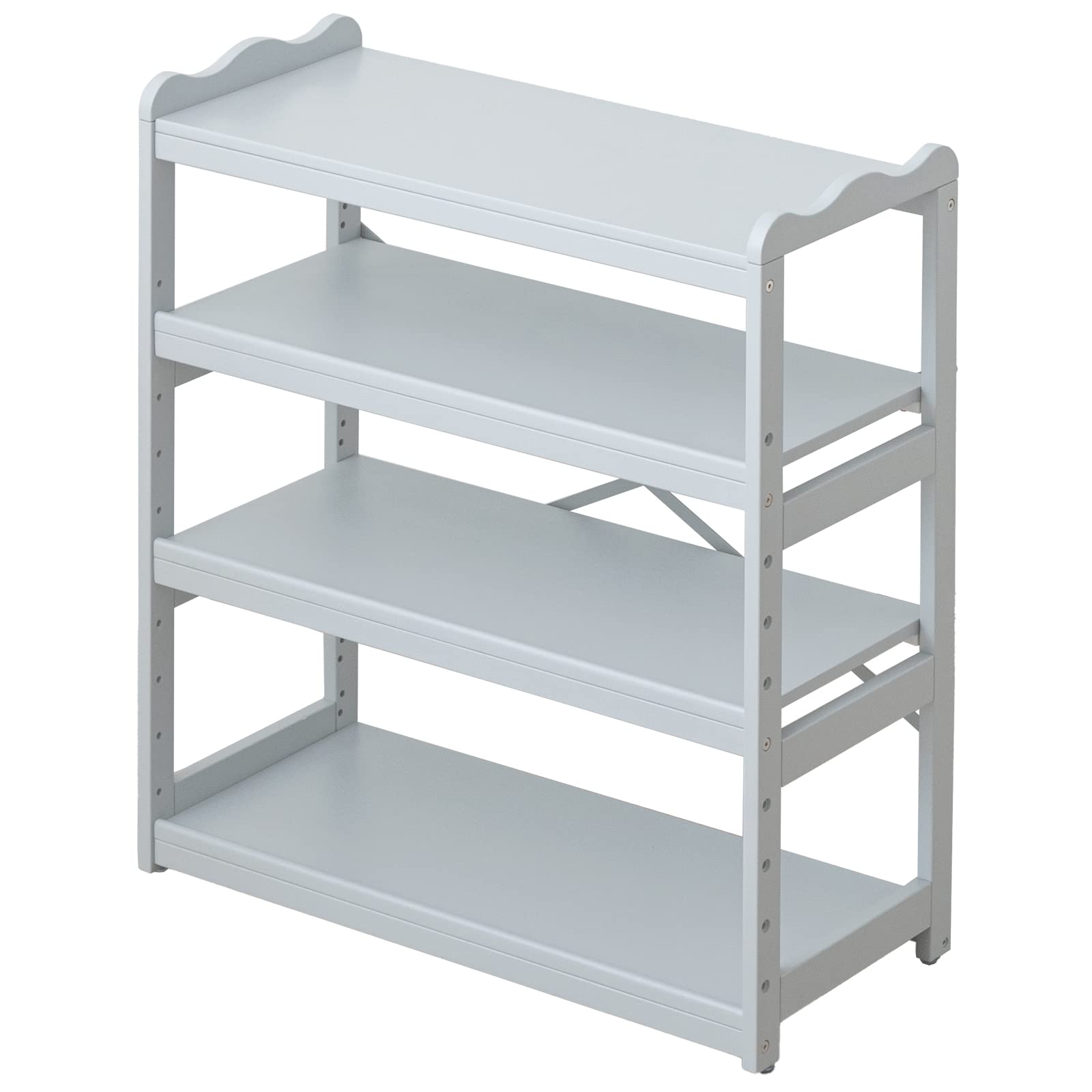 Amazon.co.jp: タンスのゲン ラック 棚 幅80 4段 キッズラック 天然木