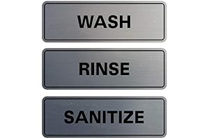 Standard WASH RINSE SANITIZE Sign (3-Pack)