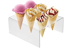 Clear Acrylic Ice Cream Cone Holder Stand with 6 Holes Capacity