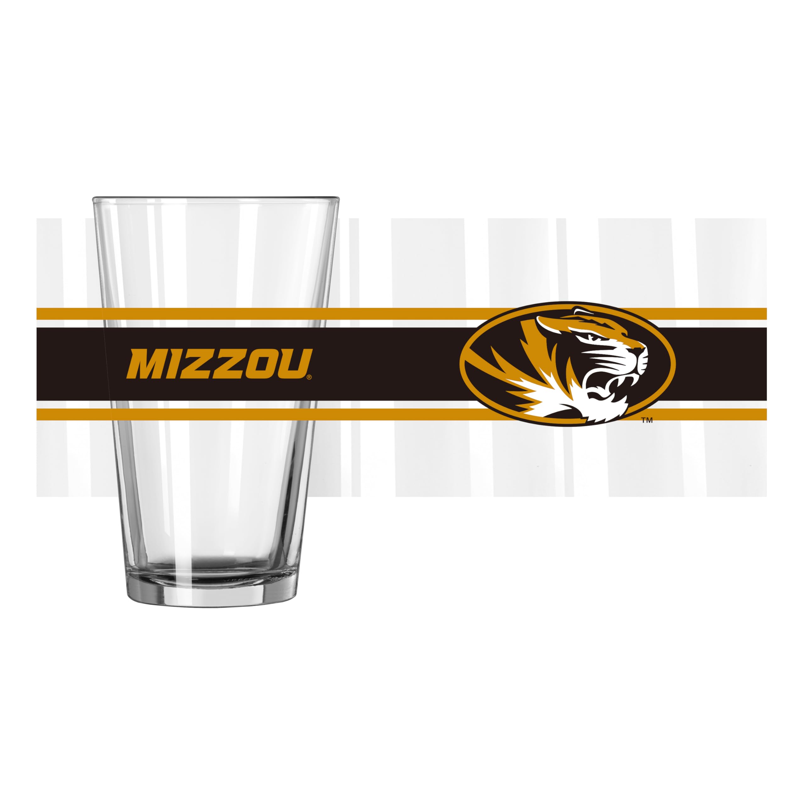 Logo Brands NCAA 16 oz Pint Glass - Durable Glass With Bold Team Color– Chip-Resistant Rim Drinkware For Fans, Tailgates, Home Bars &amp; Everyday Use