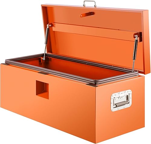 Miniatura 21 de 30" Lx15 Wx15 H Caja de herramientas para cama de camión, organizador de caja de herramientas de metal resistente con cerradura segura, caja de