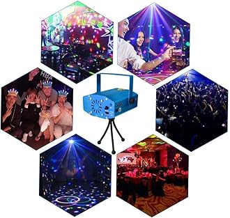 Mini LED Disco Laser Light Projector Stage Lighting Sound DJ Voice Activated for Party Club Light, DJ Stage Lamp for Birthday Decoration (Dj Light), Corded Electric, 240 Volts, blue