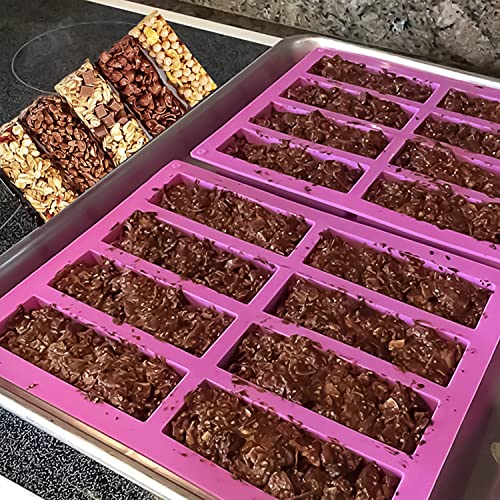 YXHZVON 2PCS Müsliriegel Form Silikon, 8 Mulden Große Energieriegel Maker Backform für Schokolade Trüffel Ganache Brotbrot Muffin Brownie Cornbrot Käsekuchen und Seife – Bild 5