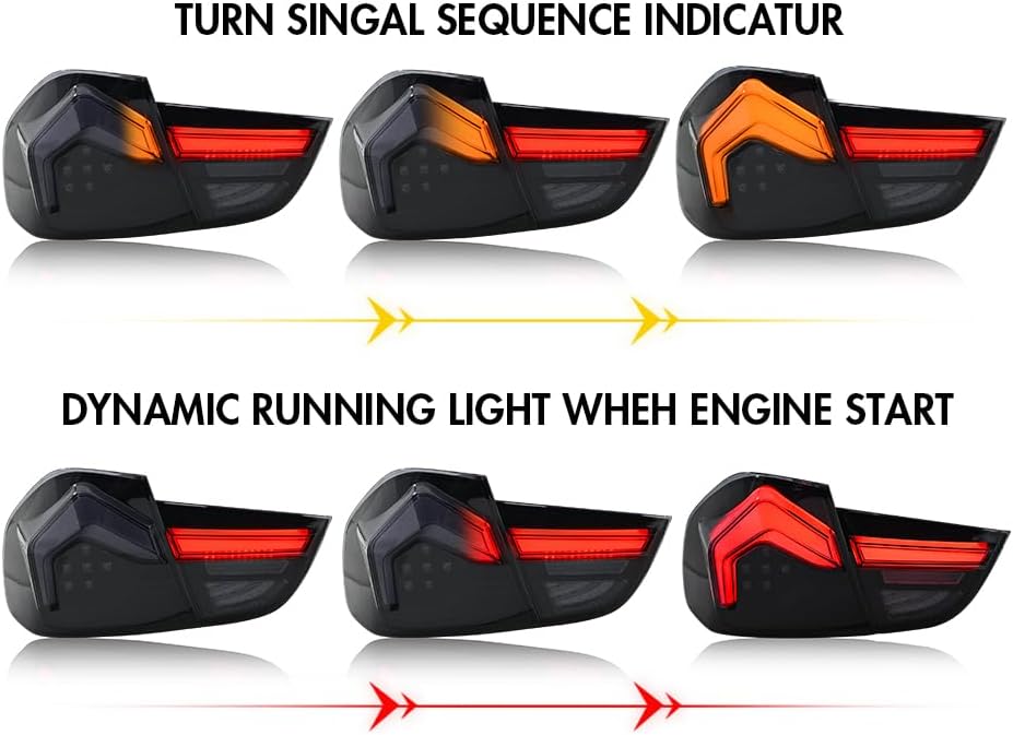 T T-ABC New Taillight Compatible with 2005-2026 BMW 3 Series Tail Light E90 F30 G20 Rear Lights 328i 335i 320i 330i 340i 328d 330e M340i xDrive Sedan Accessories N/A Convertible Coupe (T1S 09-12 E90)