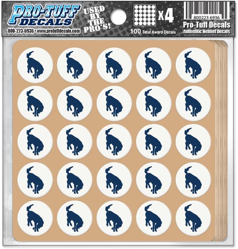 Bronco Award Decals Thick mil Vinyl 1-1/8" Diameter (100 Decals) (Maroon on Clear)