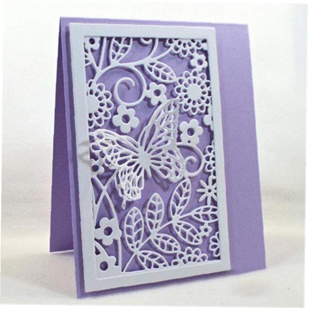 Lankater Rectangular Butterflies Cutting Dies Metal Embossing Folder Stencil Scrapbooking Paper Card Diy Craft Template