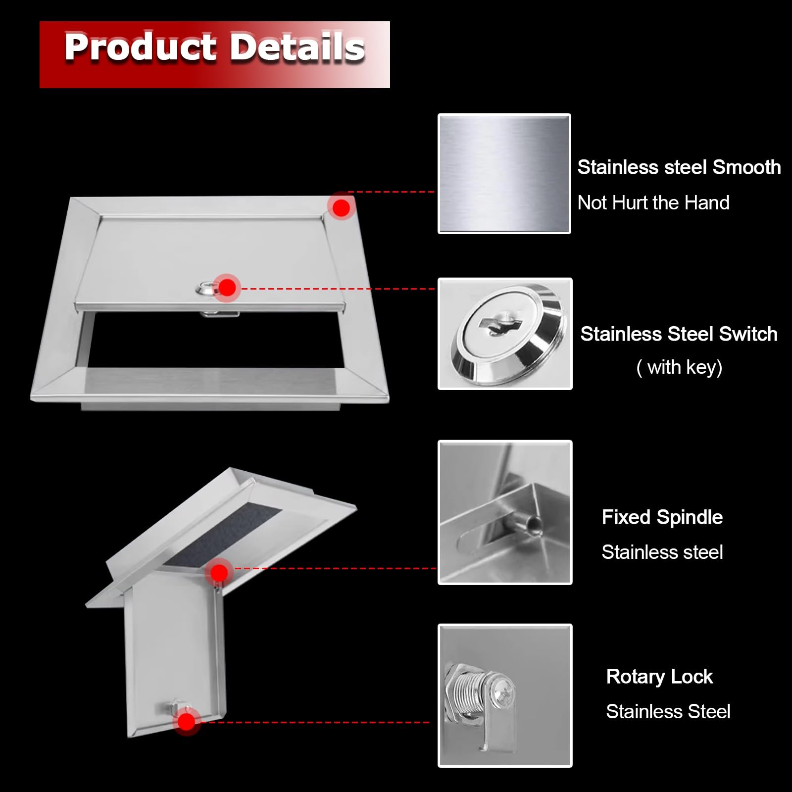 Panel de acceso de metal impermeable para pared y techo, cubierta decorativa para baño y oficina, ideal para reparación de aire acondicionado, puerta de acceso, diseño elegante, fácil instalación