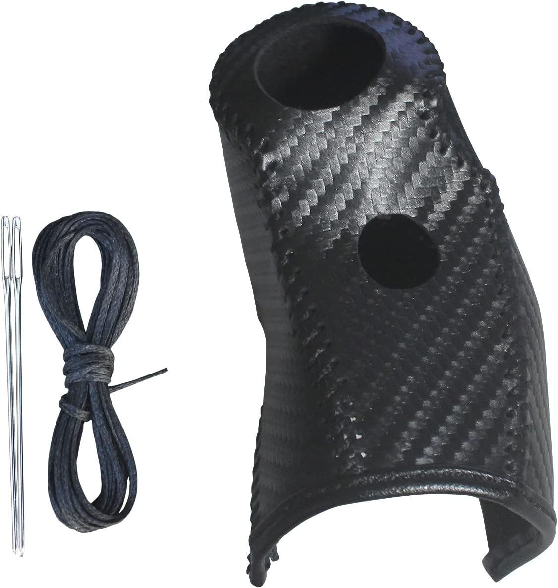 Auto Car Leather Gear Knob Cover for for Nissan Pathfinder Xterra Frontier (Black Carbon Fiber)