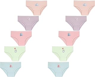 شارمين ملابس داخلية للبنات، سراويل داخلية هيبستر، 5 قطع لكل عبوة، متعددة الالوان متنوعة 4، مقاس 13-14 سنة (عبوة من قطعتين)